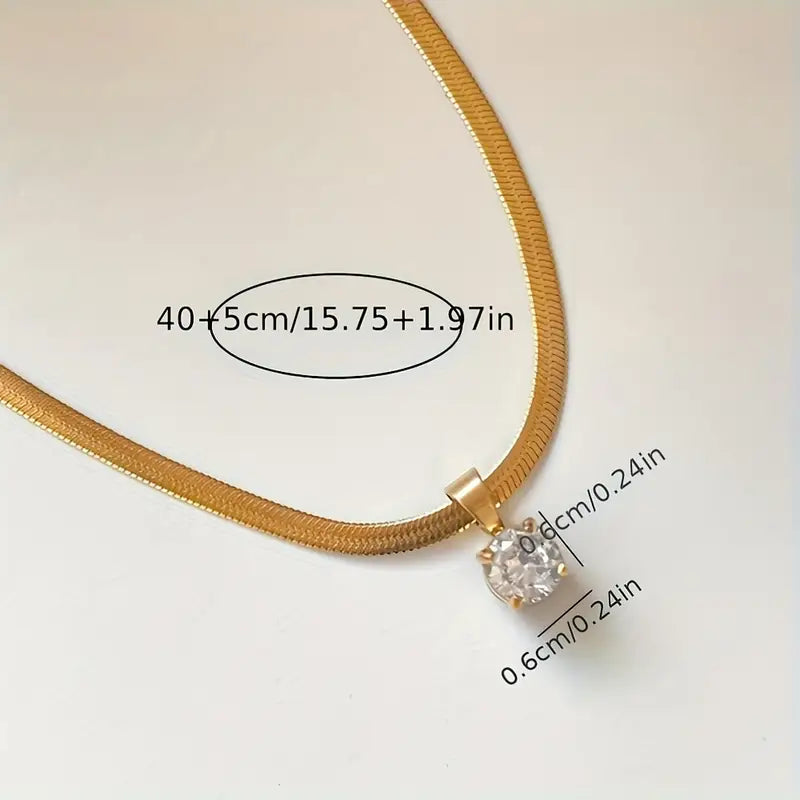 Élégant Rhinestone Collier à Pendentif | Or
