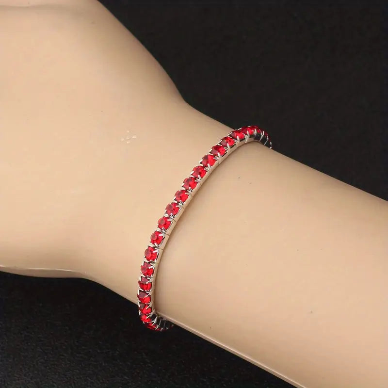 Argent Rubis Bracelet Tennis