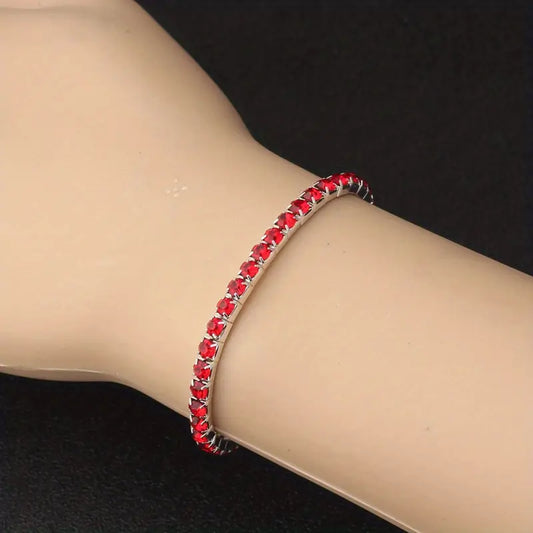 Argent Rubis Bracelet Tennis