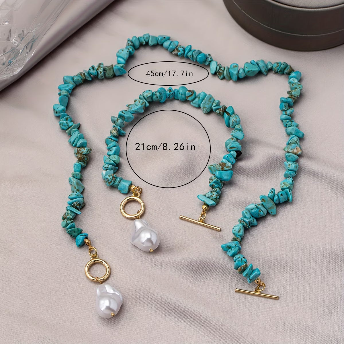 Turquoise & Perle Collier Bracelet Set