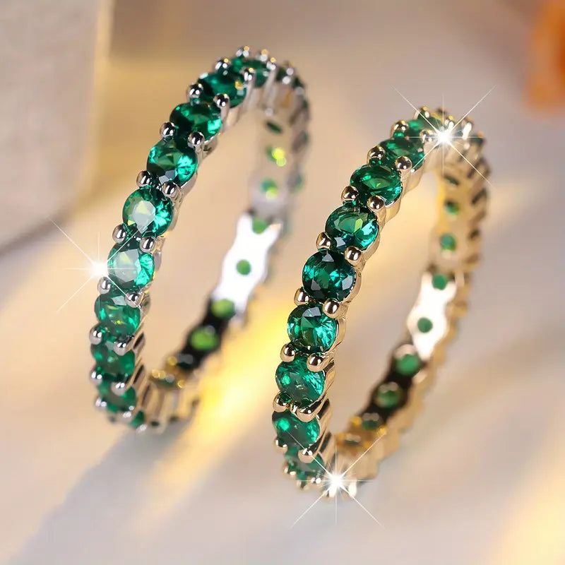 Or Émeraude Éternité Bague