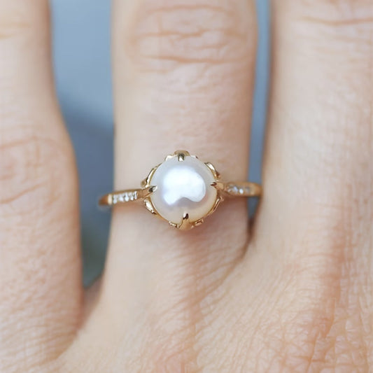 Délicat Perle & Cristal Bague