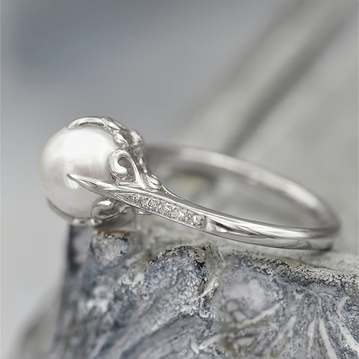 Délicat Perle & Cristal Bague