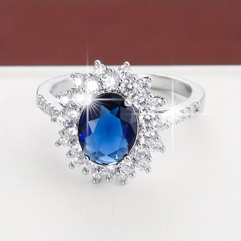 Or Saphir Halo Bague