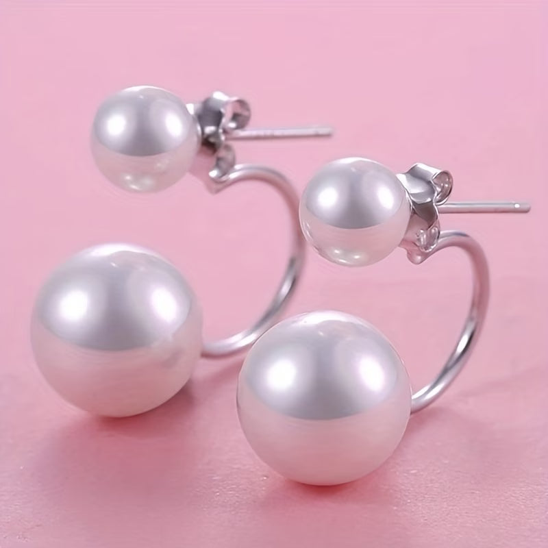 Double Perle Boucles d'Oreilles Statement