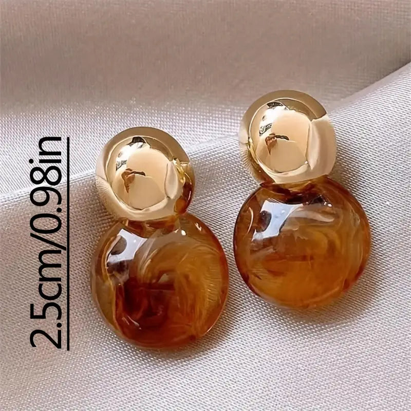 Aurélie Ambre Boucles d'Oreilles Pendantes | Or