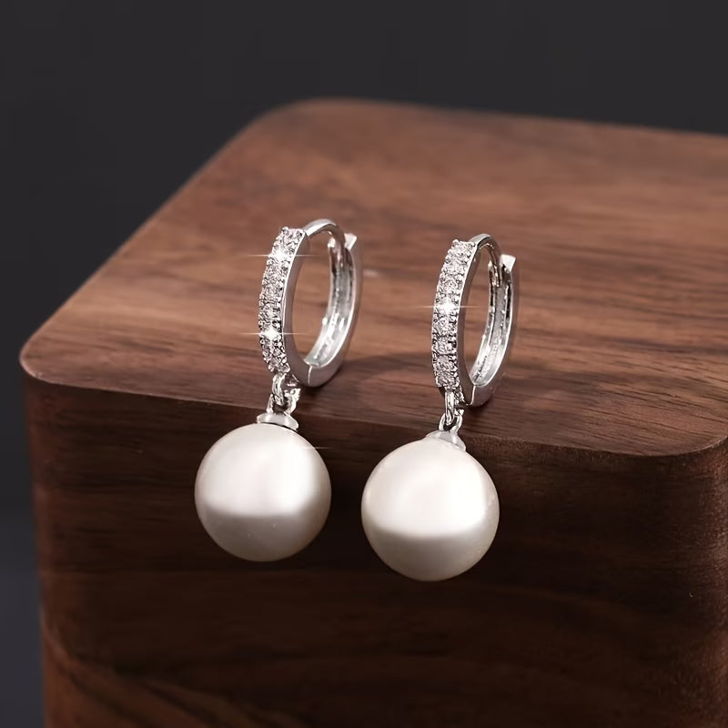 Le Géométrique Perle Boucles d'Oreilles Pendantes