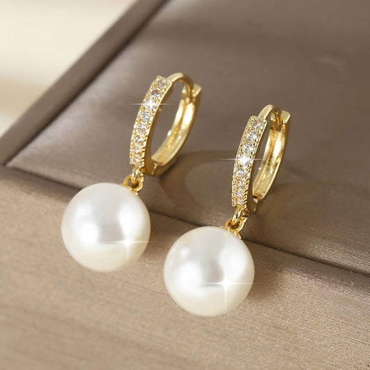 Le Géométrique Perle Boucles d'Oreilles Pendantes