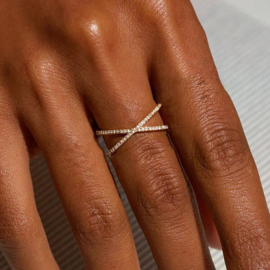 Nia Or Diamant Croix Bague