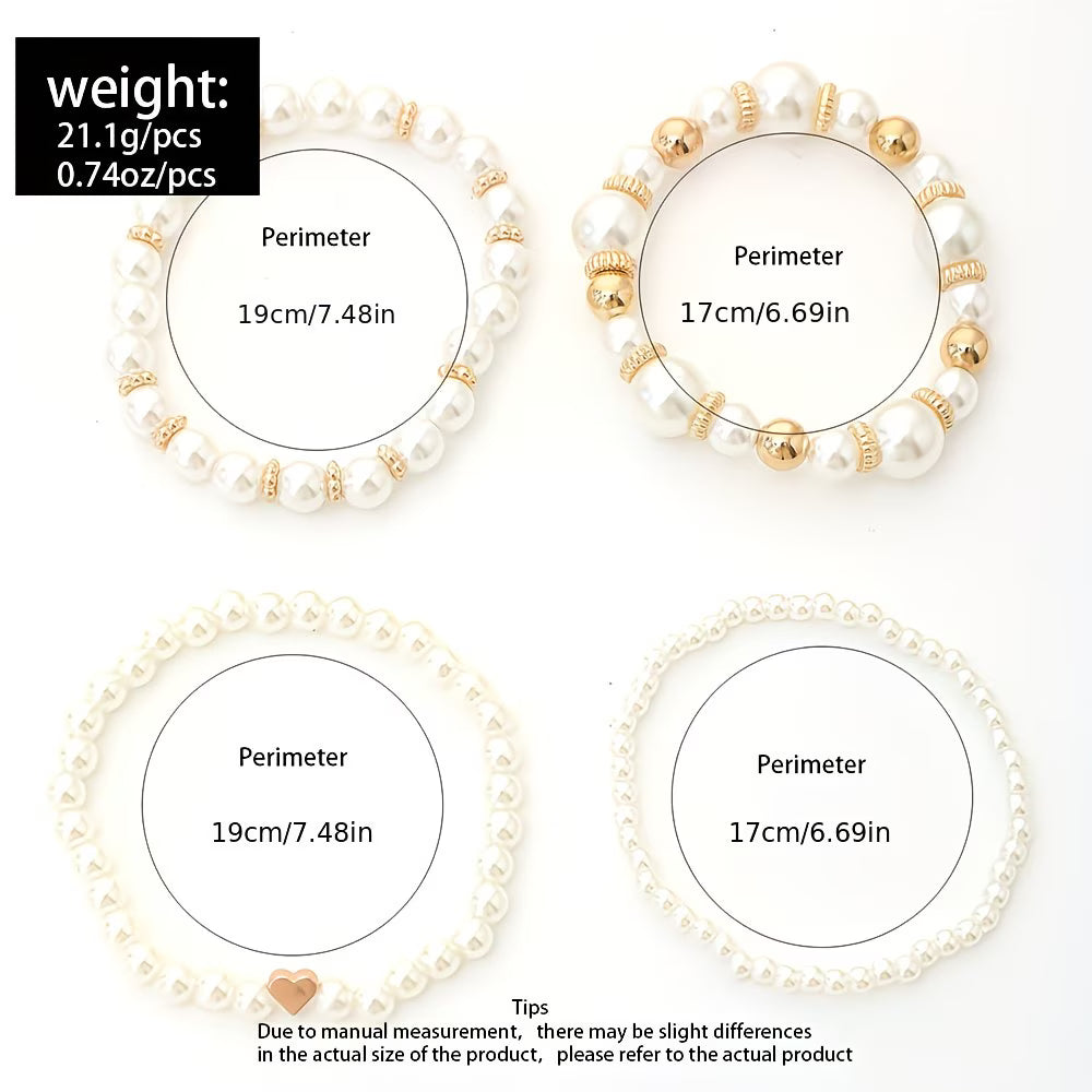 Perle Stacking Bracelet Set de 4