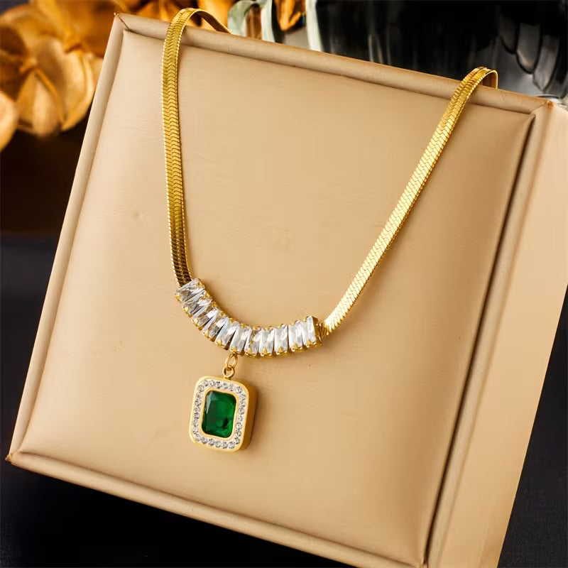 Regalia Prism Émeraude Collier | Or