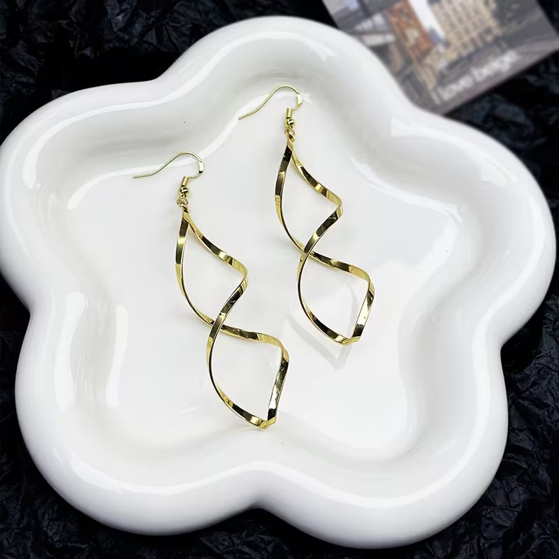 Spiral Dangle Boucles d'Oreilles | Or
