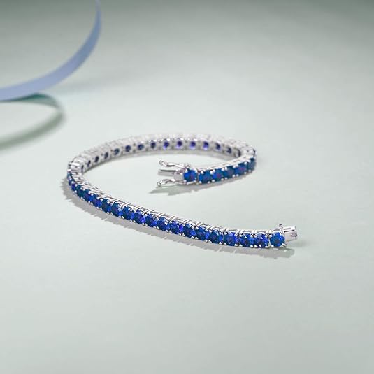 Saphir Bracelet Tennis | Or Blanc