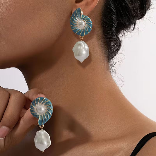 Seashell Perle Boucles d'Oreilles