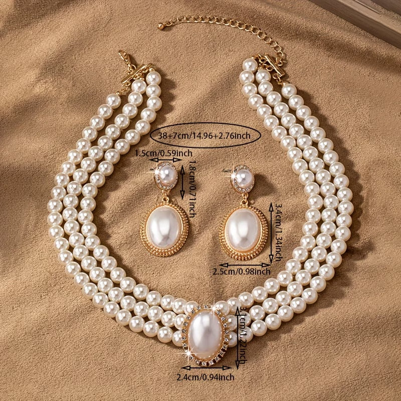 Vintage Perle Strand Bijou Set