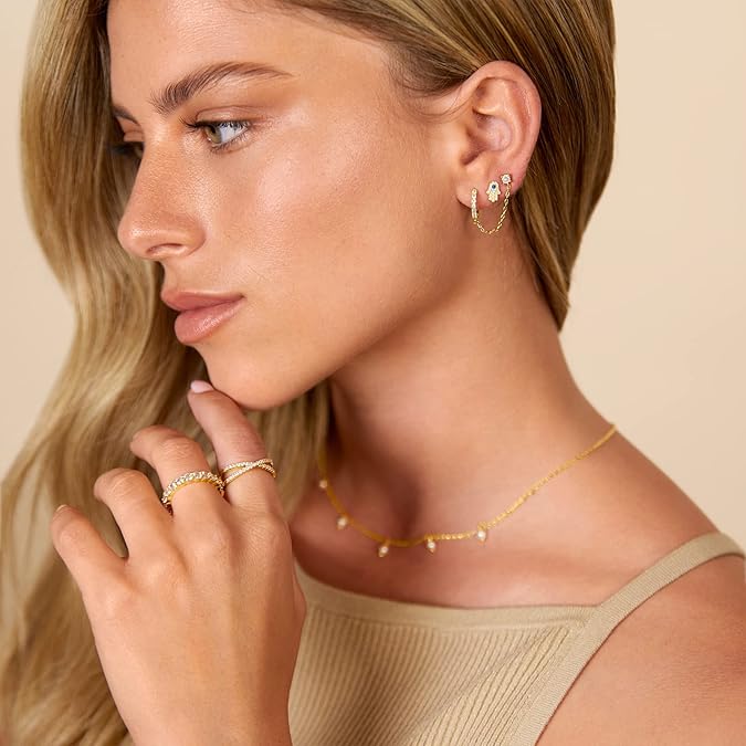 Adella Chaîne Boucles d'Oreilles | Or