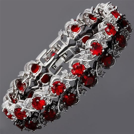 Rubis Vine Bracelet Tennis | Or Blanc