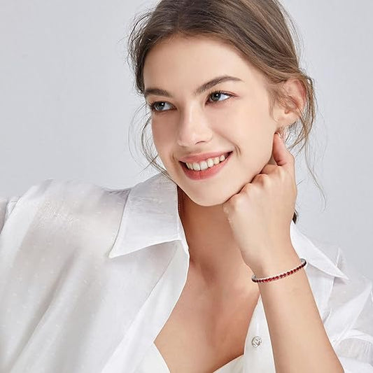 Rubis Bracelet Tennis | Or Blanc