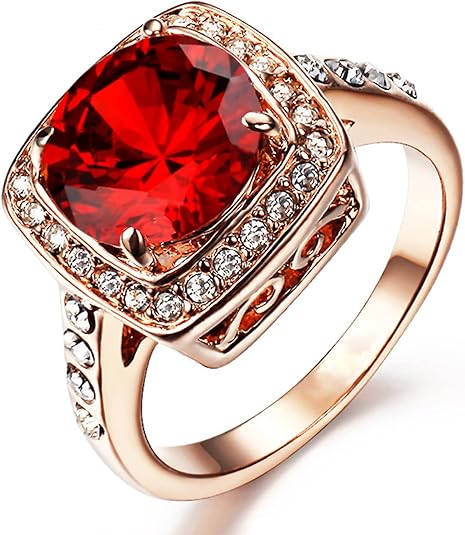 Rubis Halo Bague Statement | Or Rose