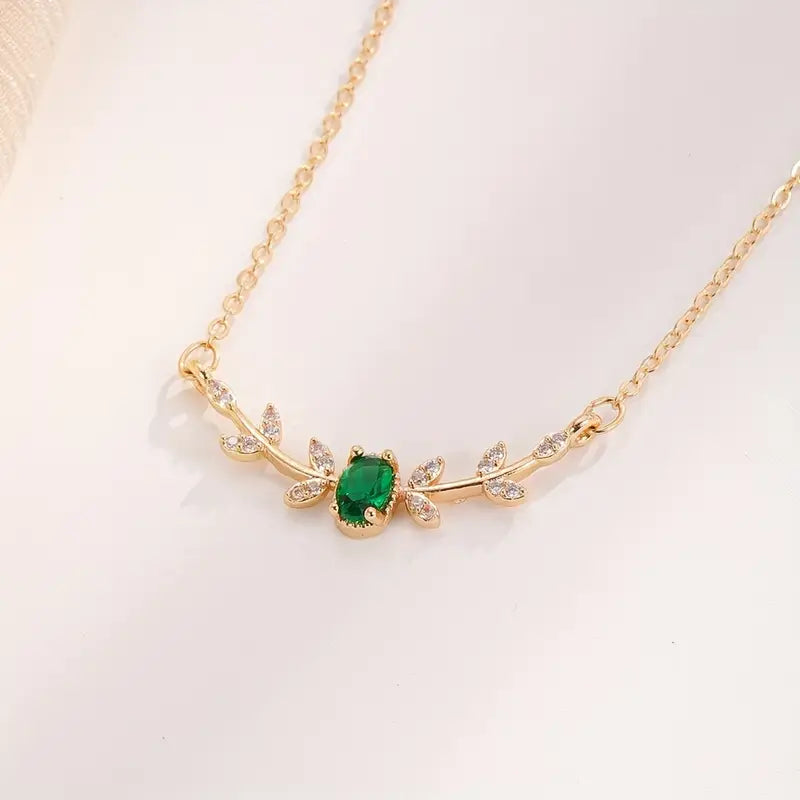 Or Émeraude Minimaliste Collier