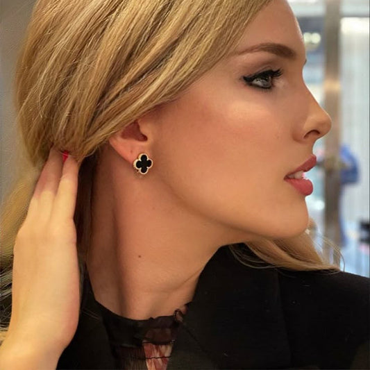 Clover Boucles d'Oreilles Noir