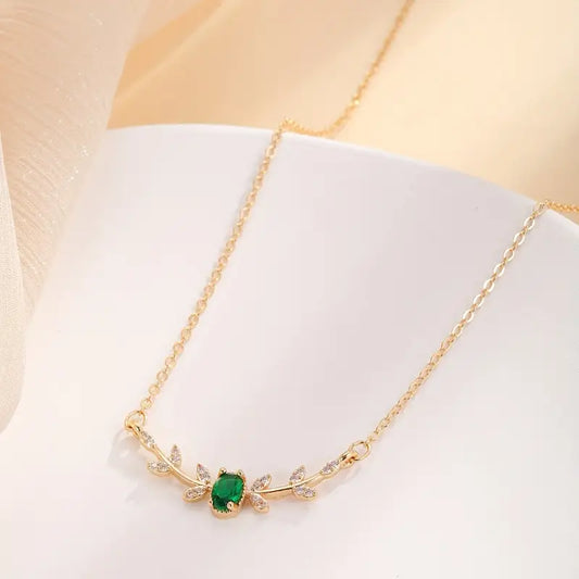 Or Émeraude Minimaliste Collier