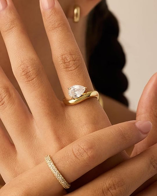 Wavy Promise Bague | Or