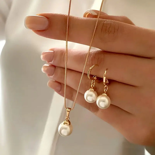 Élégant Graceful Perle Collier Set