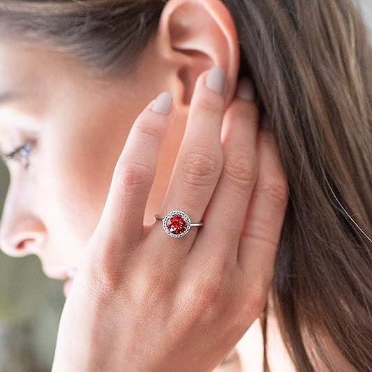 Crimson Glow Promise Rubis Bague | Or Blanc
