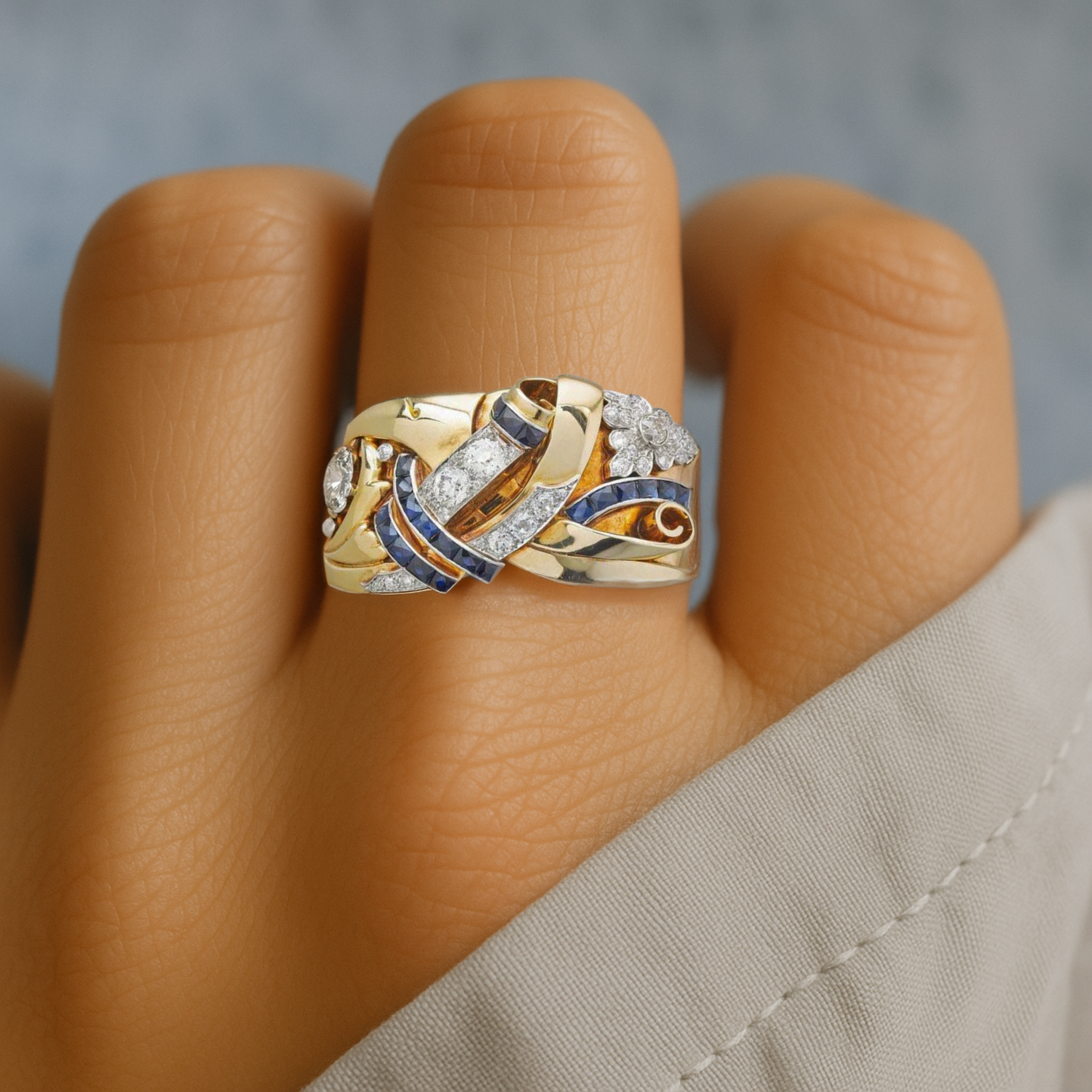 Or Vintage Zircone Bague
