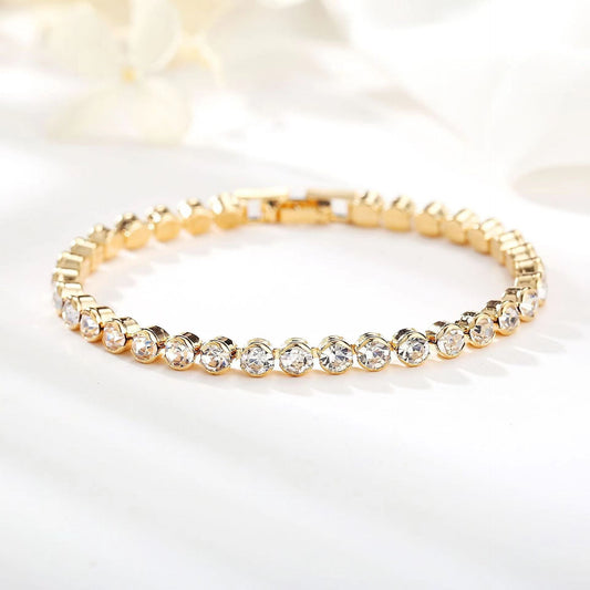 Taille Ronde Bracelet Tennis | Or