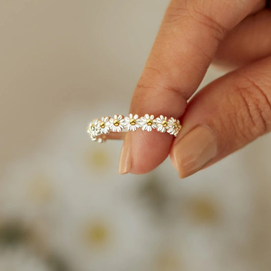 Argent Floral Bague