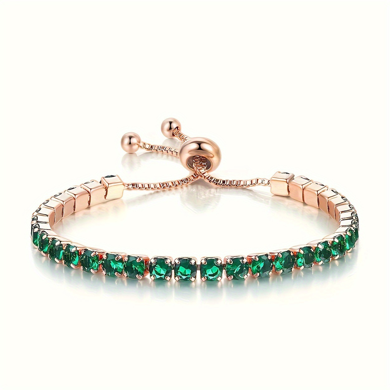 Or Émeraude Adjustable Bracelet Tennis