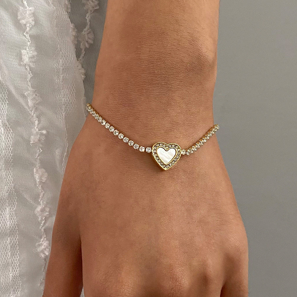 Cameron Diamant Cœur Bracelet Tennis