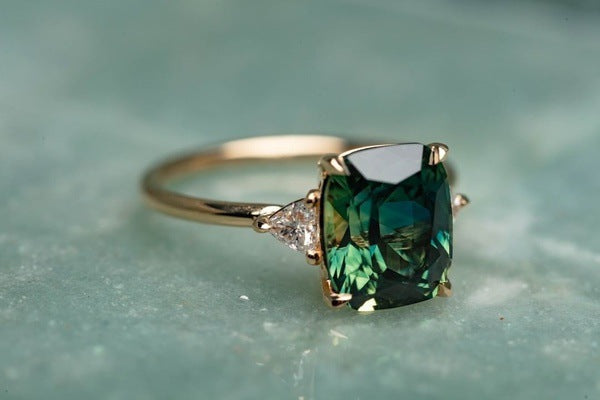 Or Émeraude Solitaire Bague