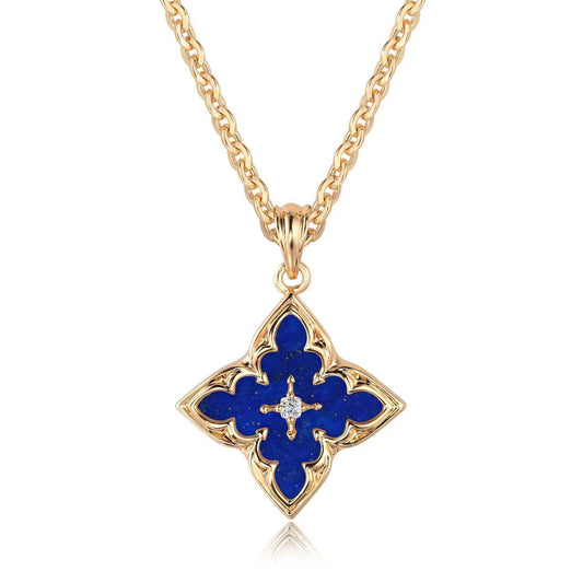 Marron Clover Collier à Pendentif | Or