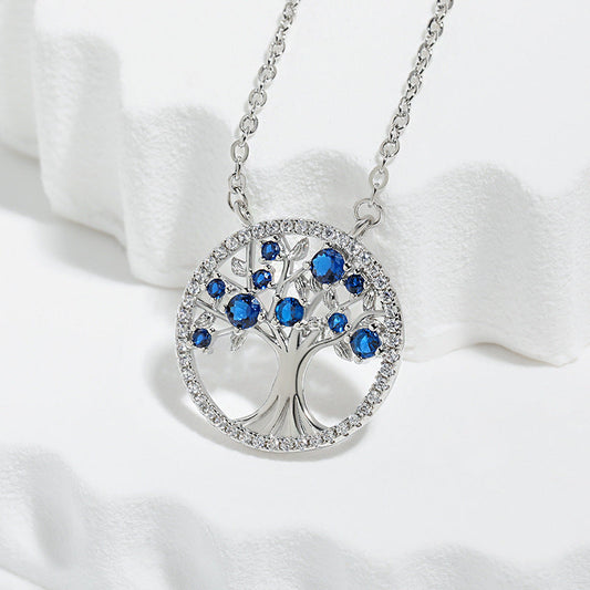 Tree de Life Saphir Collier | Or Blanc