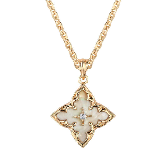 Bleu Clover Collier à Pendentif | Or