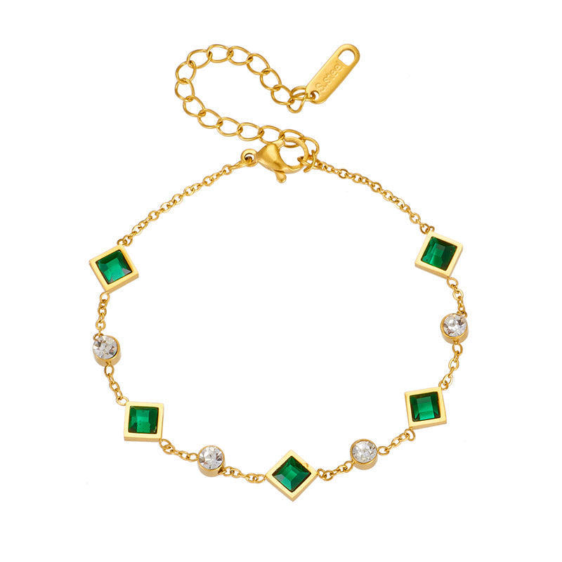 Or Émeraude Station Bracelet
