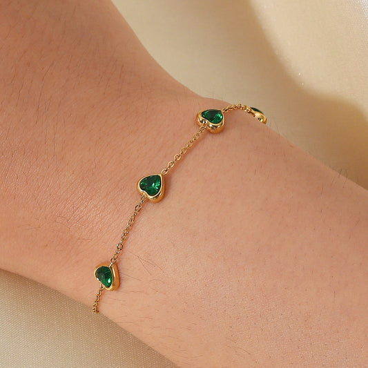 Francia Vert Cœur Bracelet