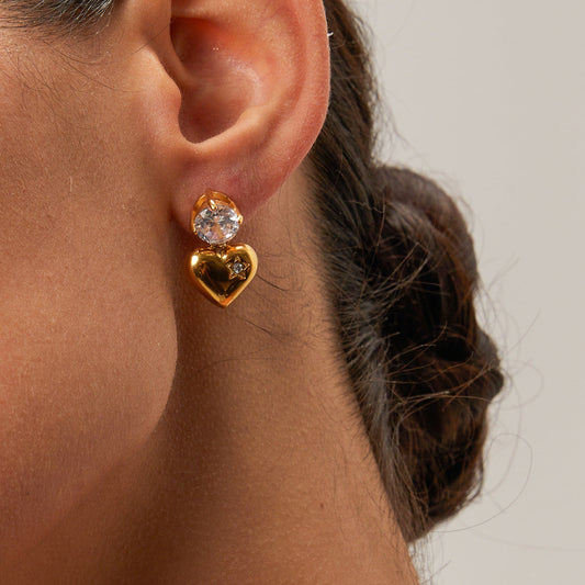 Emmeline Cœur Or Boucles d'Oreilles