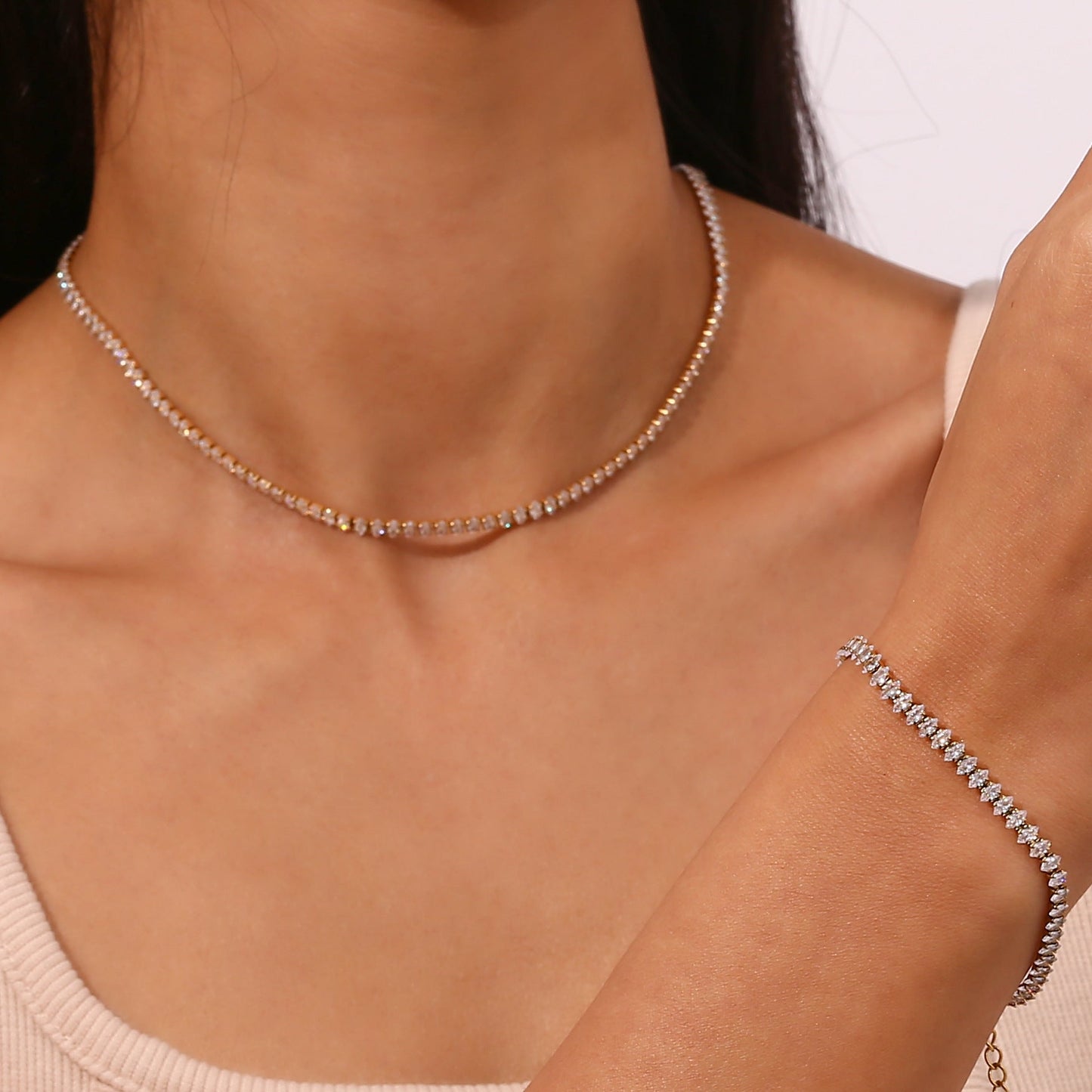 Wisteria Diamant Collier Tennis