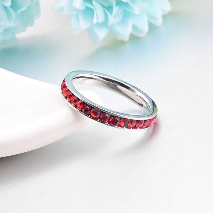 Rubis Éternité Anneau Bague | Or Blanc