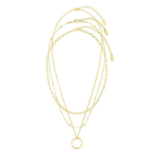 Ouvert Circle Three Row Collier | Or