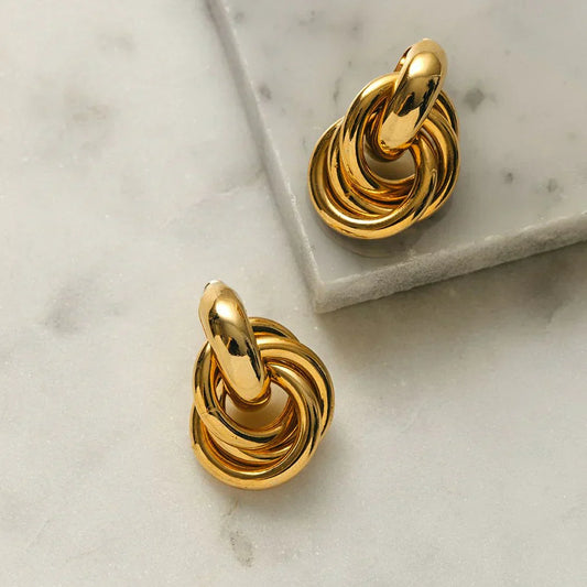 Statement Interlocking Boucles d'Oreilles | Or