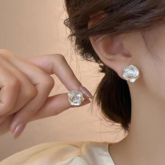 Perle Fleur Boucles d'Oreilles
