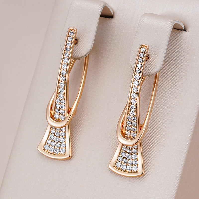 Radiant Layers Cristal Boucles d'Oreilles | Or