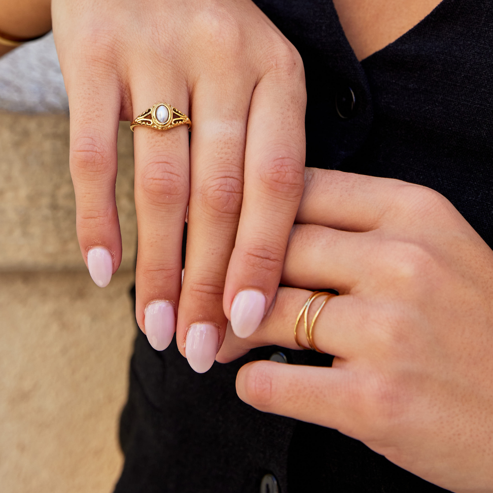 Or Minimaliste Enveloppant Bague