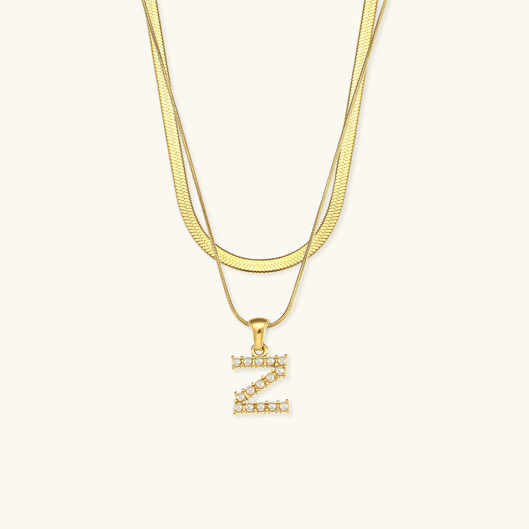 Fiona Superposé Or Initiale Lettre Collier