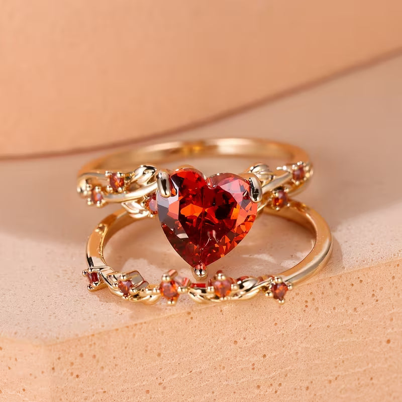 Redvine Cœur Accent Bague Set | Or